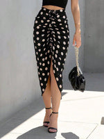 Gonna donna a pois con coulisse e spacco