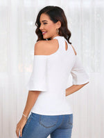 Maglietta slim fit a spalle scoperte per donne adatta per le vacanze