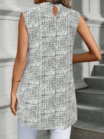 Blusa Da Donna Senza Maniche Con Colletto Alto E Orlo Asimmetrico