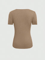 Maglietta A Maniche Corte Con Collo Tondo E Vuoto Per Donne