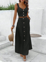 Set-top e gonna donna alla moda di colore tinta unita