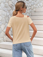 T-shirt Ampia Con Scollo Asimmetrico