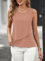 Canotta monocolore orlo asimmetrico