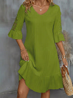 Abito Da Donna Con Orlo In Pizzo Patchwork E Volant