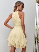 Abiti monocolore vita arricciata con collo halter