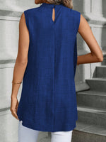 Blusa Da Donna Senza Maniche Con Colletto Alto E Orlo Asimmetrico