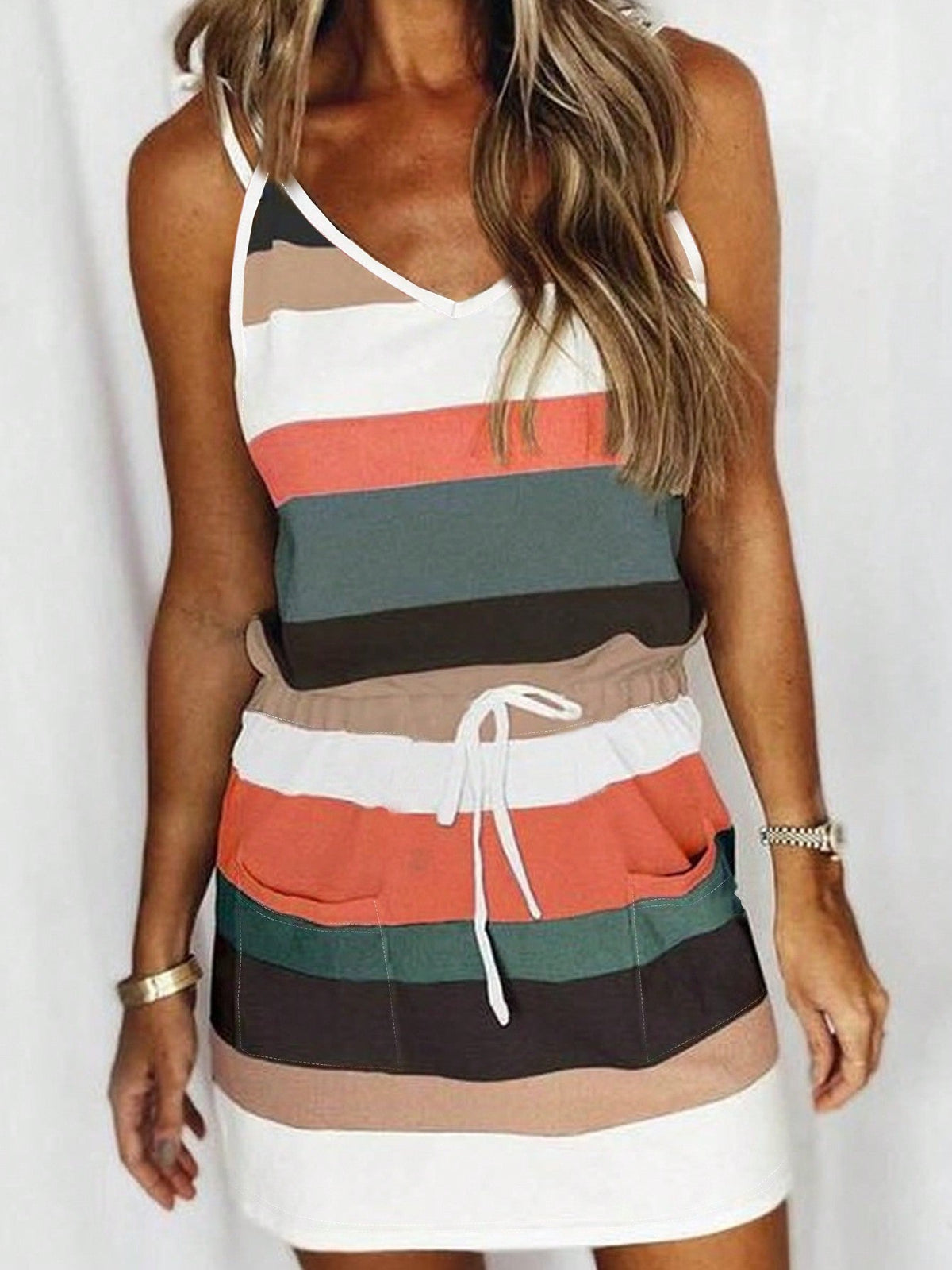 Vestito A Canotta Con Tasca Frontale E Stampa Mimetica E Slogan