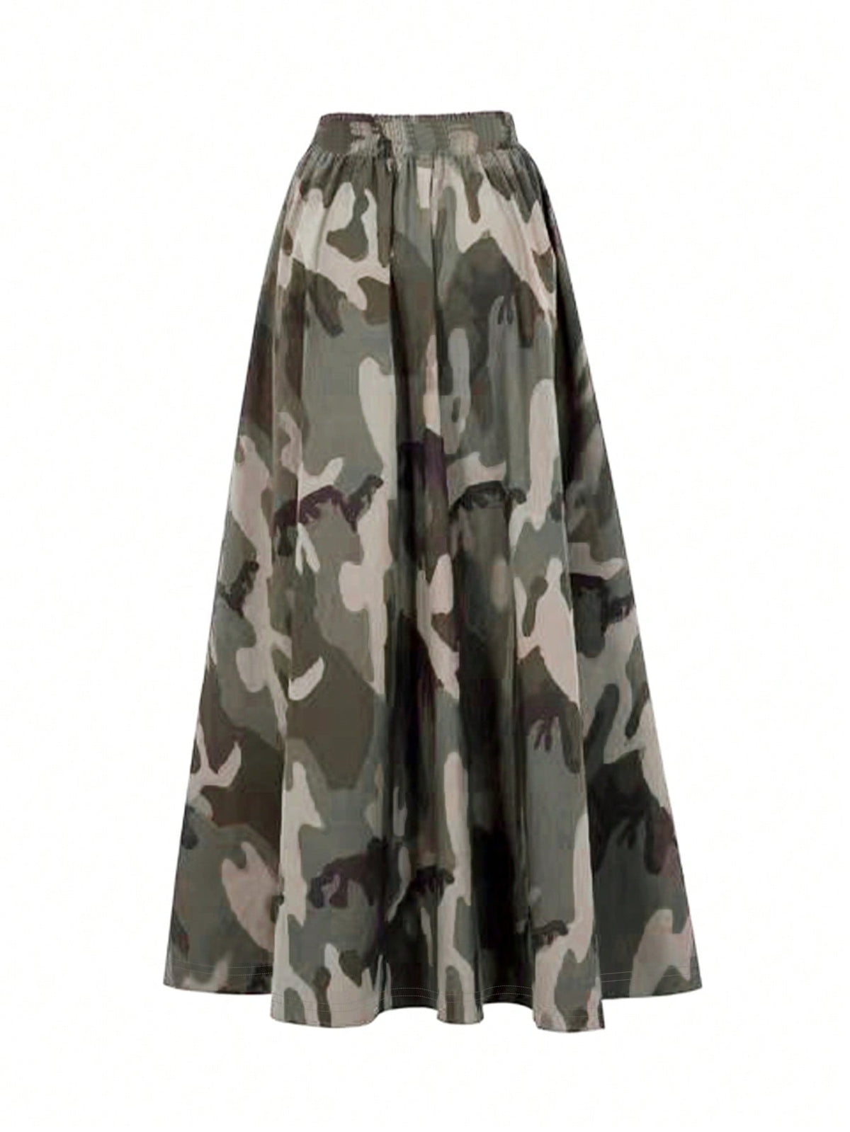 Gonna casual donna con stampa mimetica per uso quotidiano fino al ginocchio