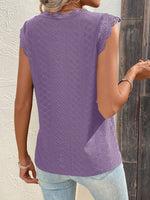 Maglietta pizzo a contrasto con orlo smerlato schiffy