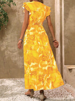 Abito Casual Lungo Con Manica A Cappuccio Con Stampa Geometrica Estiva E Scollo A V Per Donne