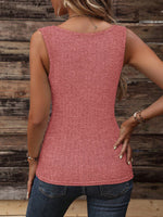 Canotta dettaglio bottone plissettato