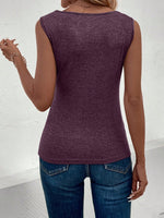 Canottiera Da Donna A Maniche Corte Tinta Unita Per L'estate