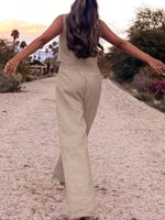 Set Due Pezzi Estivi Casual Da Donna Con Canotta Tinta Unita E Pantaloni Lunghi