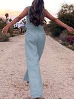 Set Due Pezzi Estivi Casual Da Donna Con Canotta Tinta Unita E Pantaloni Lunghi