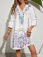 Abito Con Orlo In Pizzo Con Stampa Di Posizionamento