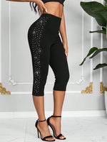 Leggings estivi alla moda con strass scintillanti per le donne