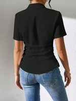 Camicia semplice a maniche corte, quotidiana per donne