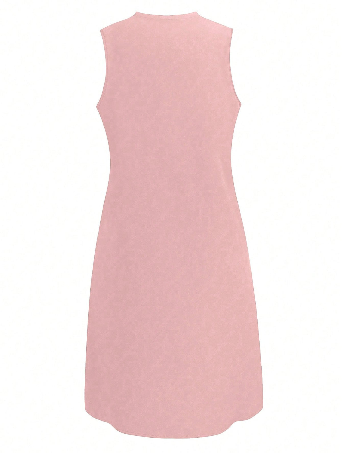 Vestito casual nero senza maniche con scollo a V e colletto a stelo per signore