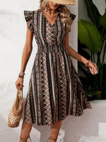 Vestito BohŽmien A Pois Con Incrocio A V E Con Cintura Da Legare In Vita