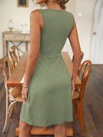 Abito Donna Con Scollo A V Profondo Senza Maniche Di Colore Solido E Semplice