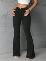 Jeans Di Colore Solido Con Tasche