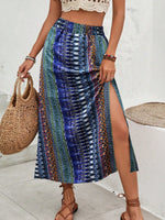 Gonna a spacco laterale alto con stampa