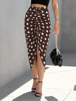 Gonna donna a pois con coulisse e spacco