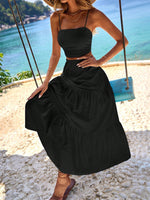 Top Ricamato Traforato & Gonna Lunga 2 Pezzi