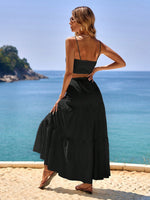 Top Ricamato Traforato & Gonna Lunga 2 Pezzi