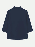 Camicetta Elegante Con Colletto a Stantuffo Per Le Donne Con Colore Solido