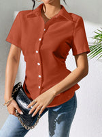 Camicia semplice a maniche corte, quotidiana per donne