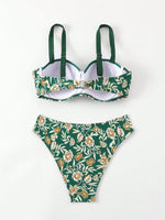 Costume Da Bagno Due Pezzi Con Stampa Floreale Da Donna
