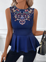 Canotta senza maniche con volant per le donne