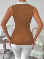 Canottiera senza maniche con blocchi di colore per donne