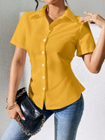 Camicia semplice a maniche corte, quotidiana per donne