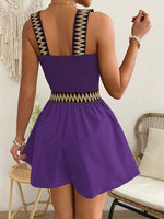 Salopette In Patchwork Geometrico Jacquard Con Fascia Elastica In Vita