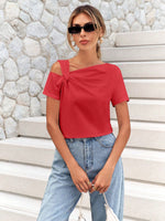 T-shirt Ampia Con Scollo Asimmetrico