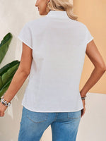 Camicia a maniche corte stampata alla moda da donna, estiva