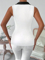 Canottiera senza maniche con blocchi di colore per donne