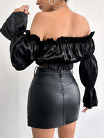 Top con volant di Raso per Donna