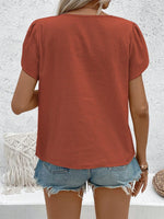 Camicia casual da vacanza a maniche corte con bottone monocolore