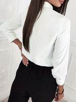 Camicia casual da donna con decorazione a fiocco, Primavera/Estate