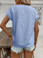 Blusa Estiva Informale Con Texture A Manica Pipistrello E Ricamo A Crochet