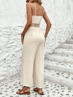 Salopette Da Donna Con Spalline Sottili In Pizzo E Cintura In Vita