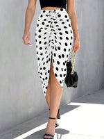 Gonna donna a pois con coulisse e spacco