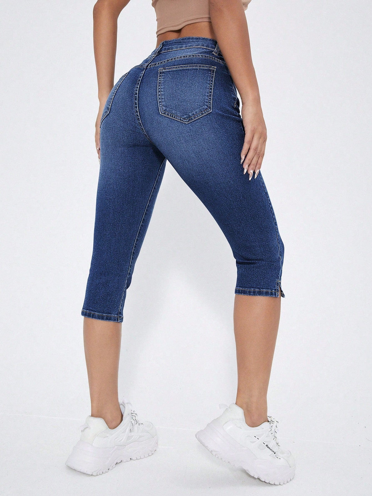Jeans skinny orlo a fessura capri