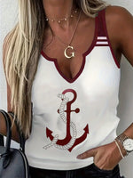 Canotta A V Con Stampa Di Ancore Per Donne