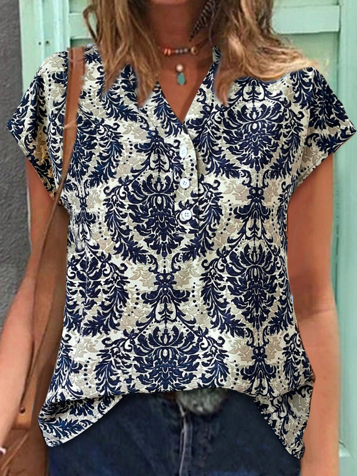 Maglietta Donna A Maniche Corte Batwing Tinta Unita