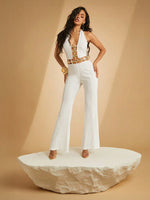 Tuta Elegante Senza Maniche Con Decorazioni