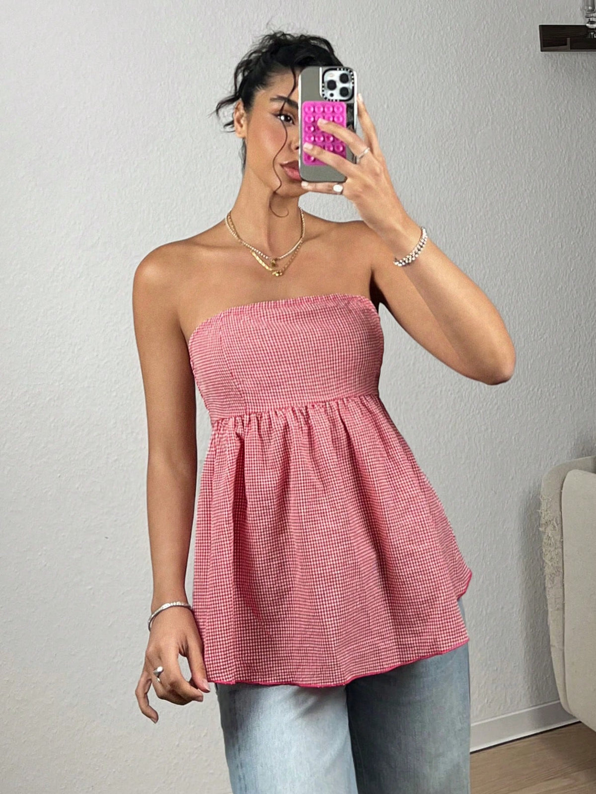 Top a maglia senza maniche a fascia per donne con stampa leopardata